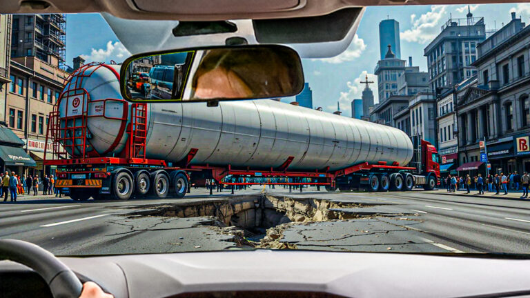 aw-Dropping Dangerous Road Challenges in Oversized Transport Truck Skill Operations