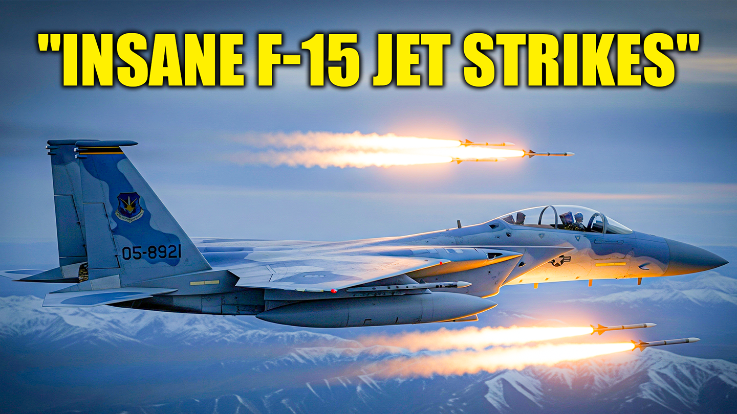 Incredible Moments of F-15 Fighter Jets Strike on Enemy Targets@0.75x